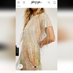 Nasty Gal Tassel Beaded Mini Shift Dress